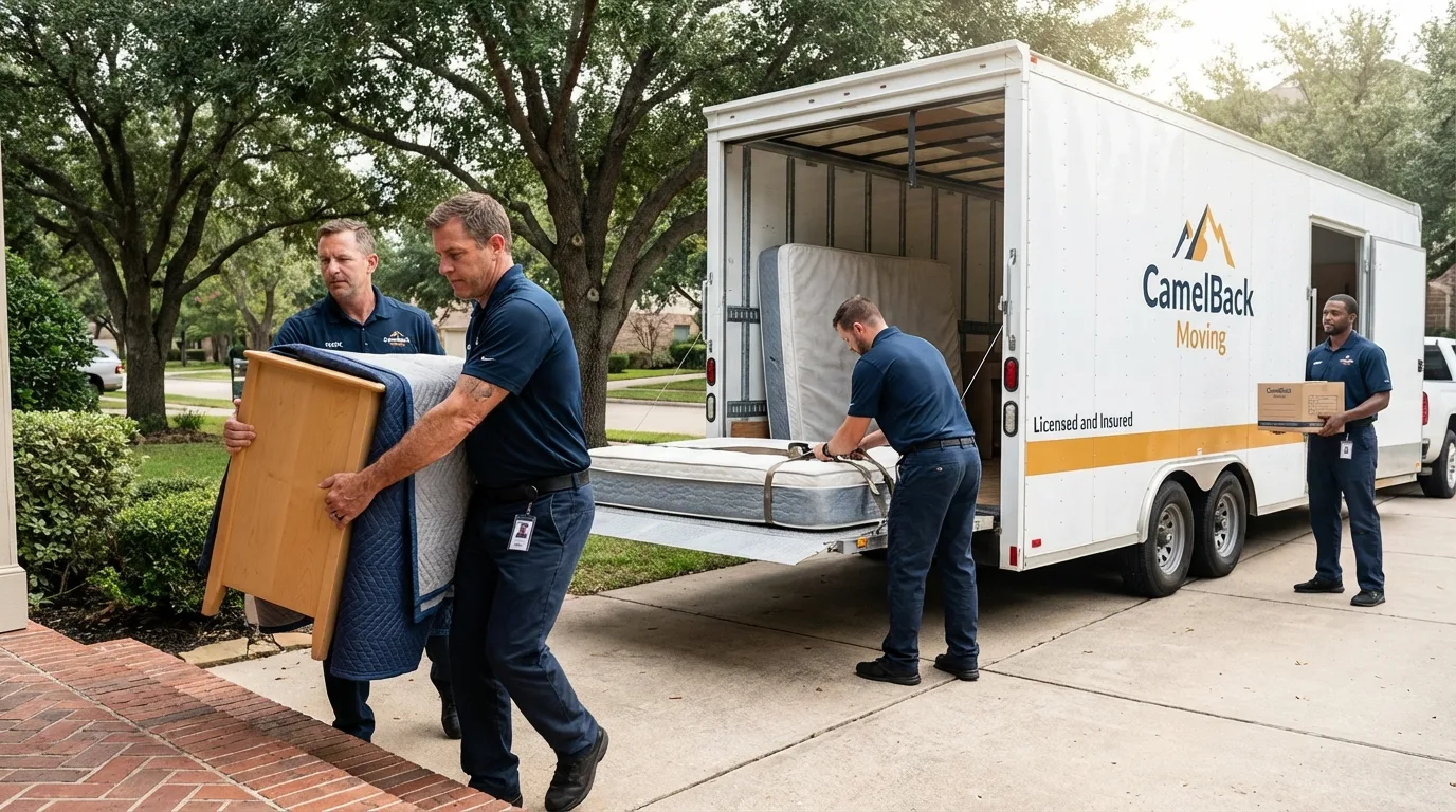 Crew loading residential truck for cross-state move from Marlborough, NH