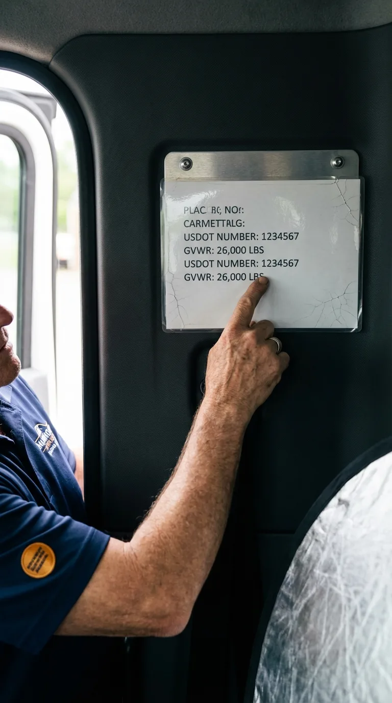 USDOT licensing placard verification in Marlborough